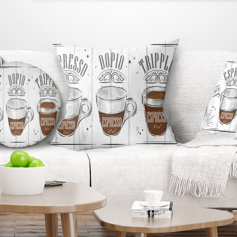 Coussin espresso Kraf, 16 po x 1 po, Coussin décoratif, Gris