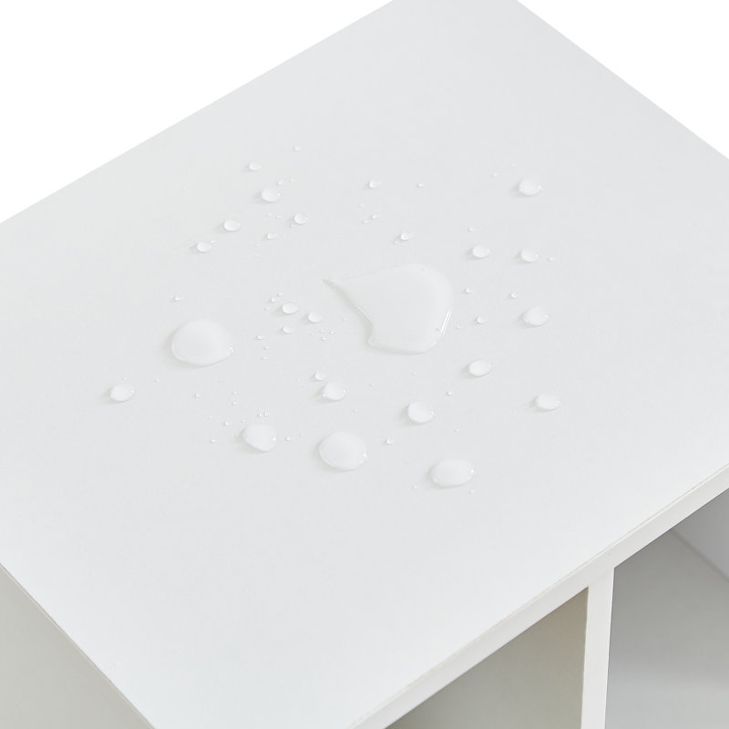 Bibliothèque blanche Altamonte à 3 cubes, petite armoire de rangement avec tablettes ouvertes à 2 niveaux, rangement cubique moderne pour petits espaces