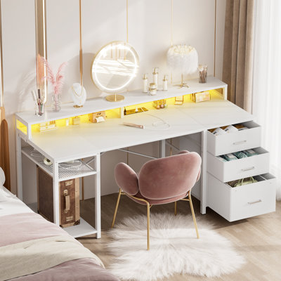 59'' Modern Executive Desk With Drawers