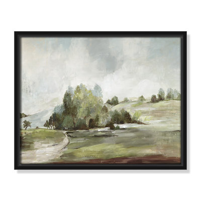 Green Country Road by Allison Pearce - Floater Frame Print on Canvas