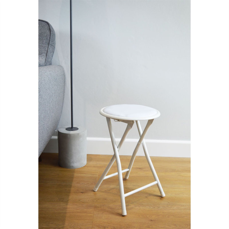 Padded Folding Stools, White, 4