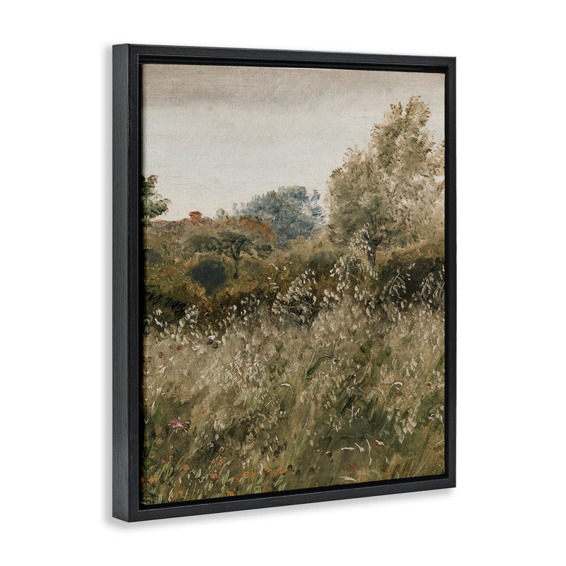 Thicket dans un cadre flottant campagne, design par Lettré et doublé, Cadre flottant noir de jais, H 21 po x l 17 po