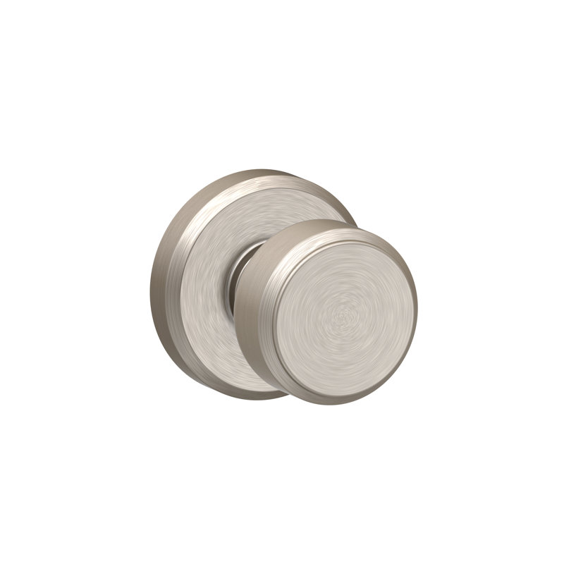 Bowery Knob with Greyson Trim Non-Turning Lock, Satin Nickel