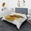 Ensemble de housse de couette moderne en polyester microfibre Minimalistic Geometrics en bleu et brun-66399769