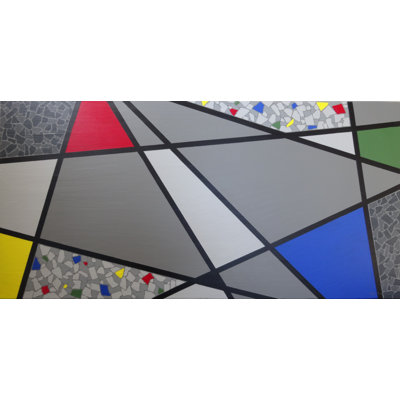 One-of-a-Kind Original Anginette, «Mosaic Color Grid Per poser», peinture sur toile