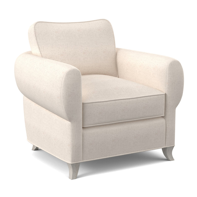 Fauteuil cocon, Bisque, 100 % polyester ivoire Venise