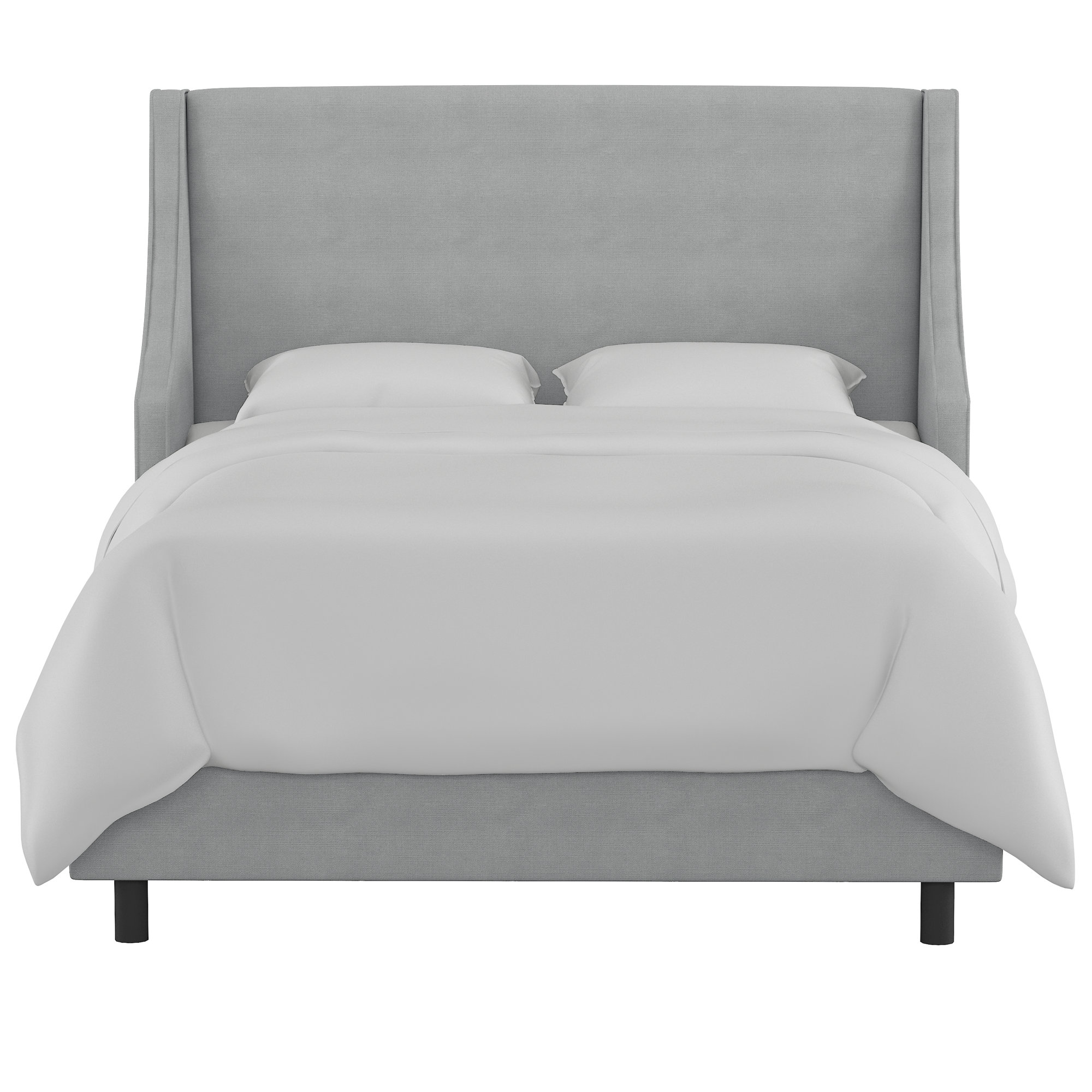 Bernadine Upholstered Wingback Bed, Queen, Classic Grey Linen