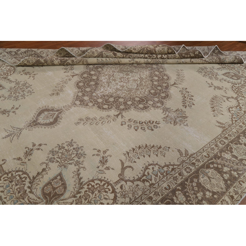 Tapis persan Tabriz patiné à la main 9 x 12