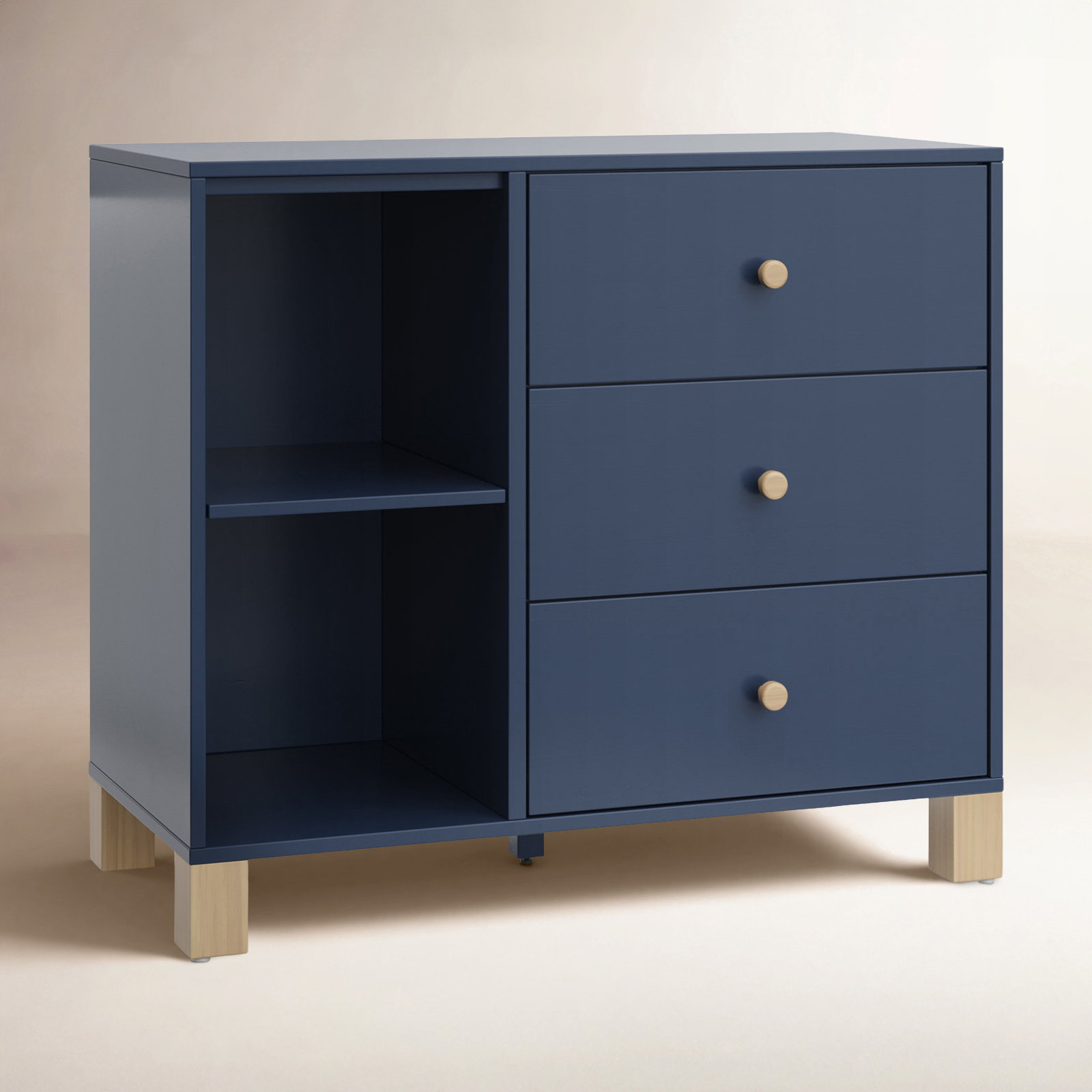 California 3-Drawer Combo Dresser, Midnight Blue