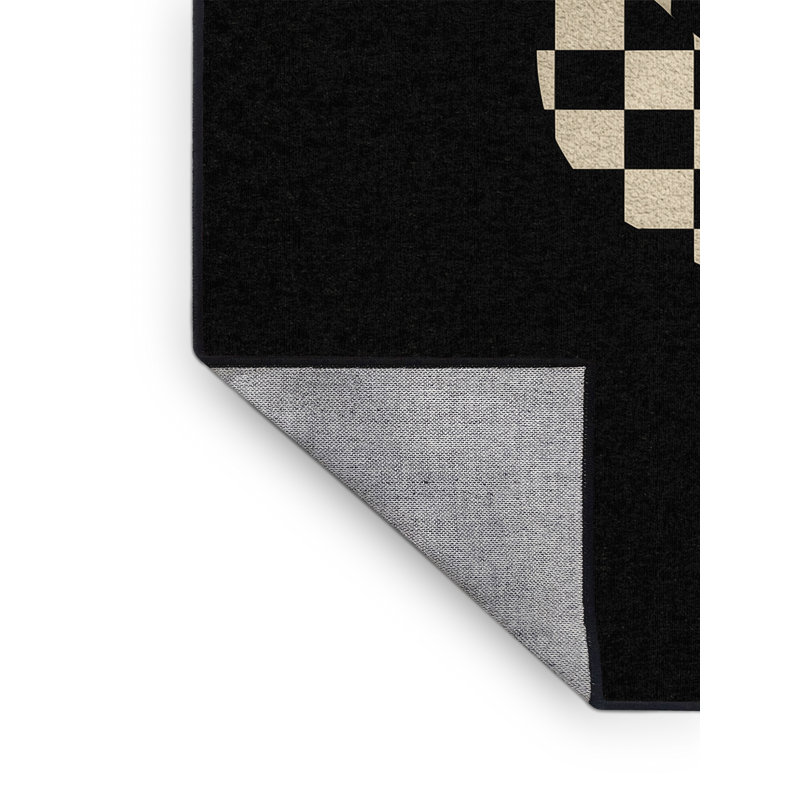 Tapis à carreaux noir lavable à la machine Buckland, 8 x 12