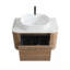 Meuble-lavabo moderne au design cannelé incurvé et armoire préassemblée