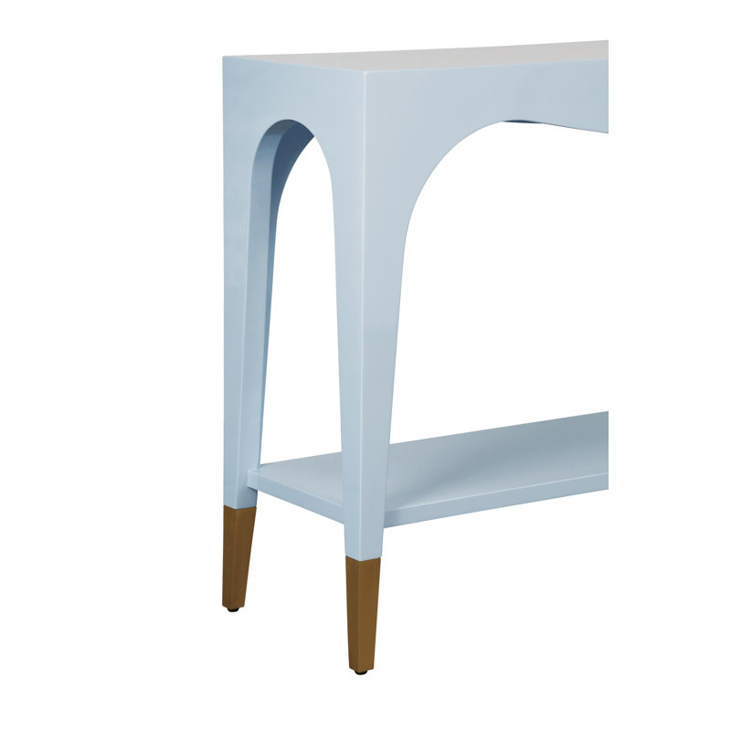 54'' W Solid Wood Console Table, Light Blue Lacquer