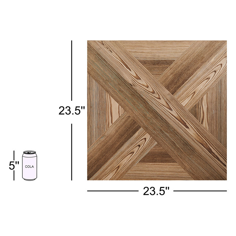Evergreen 24" x 24" Porcelain Wood Look Wall & Floor Tile (11.62 Sq. ft./ Case), Brown