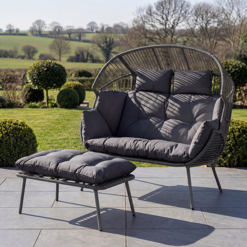 Cocona 2 Seat Standing Egg Chair, Grey