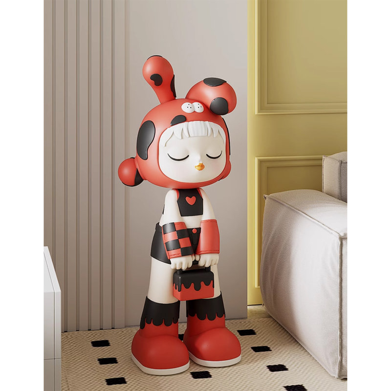 Adorable Cheese Rabbit Frp Decor - Eye-Catching Accent