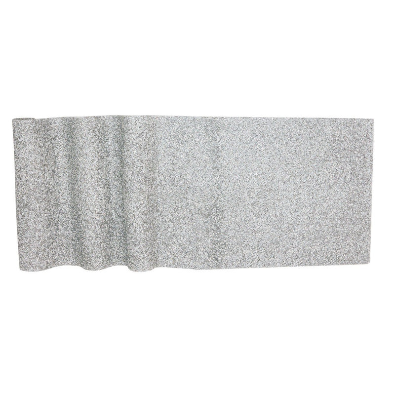 Sparkles Home Luminous Table Runner | Rhinestones | Non-Slip Backing | Multiple Sizes Available, 36" x 13", Silver