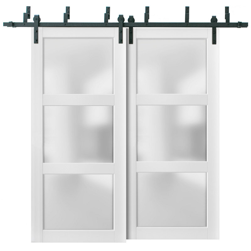 Portes coulissantes en verre givré Lucia, 84 po x 84 po