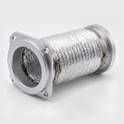Aluminum Magnetic Dryer Vent Connector Kit, 90‑Degree&180‑Degree Magnetic Sealing Dryer Exhaust Coupler with Flexible 4‑Inch Aluminum Duct Hose, Quick‑Connect Venting Accessory for  Dryer Installation