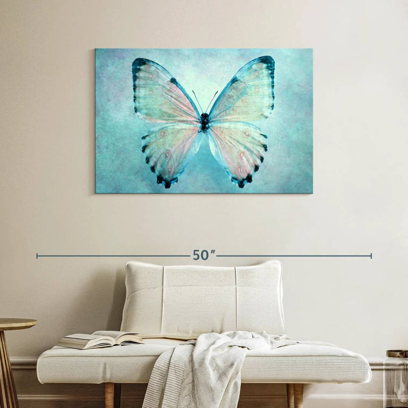 Brampt Delicate Blue Butterfly, 26" H x 39" W