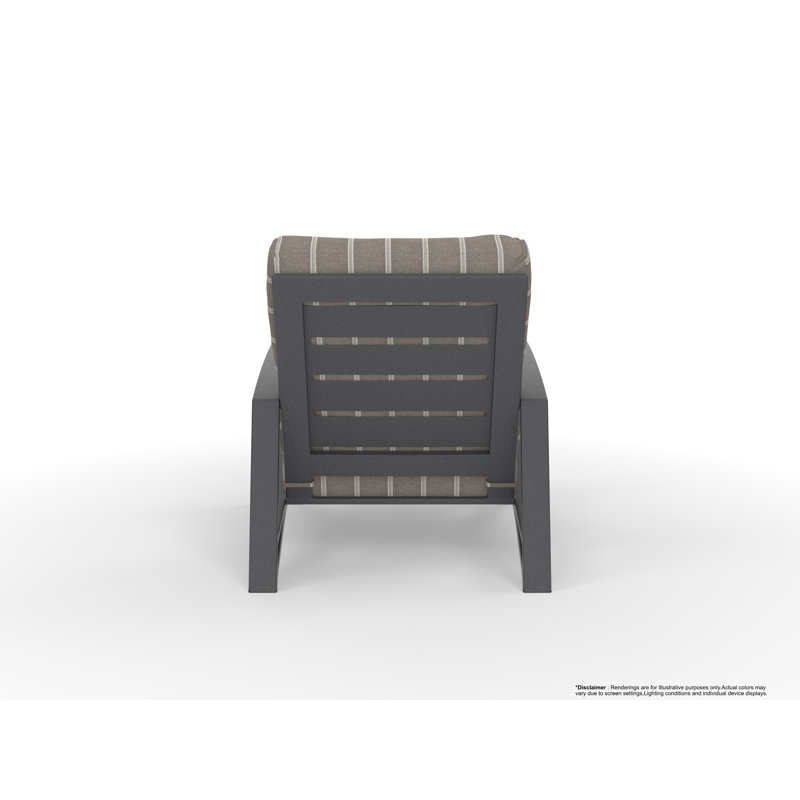 Arc Outdoor Lounge Chair, Graphite, Stitches Slate