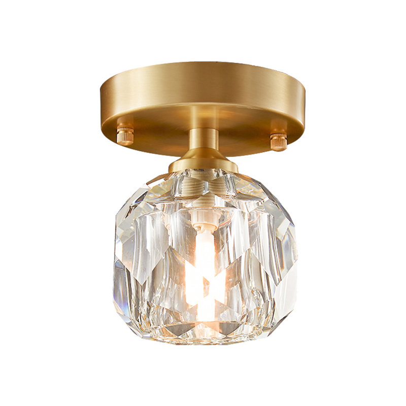 Antranigian 1-Light Diamond Crystal Shade Semi Flush Mount