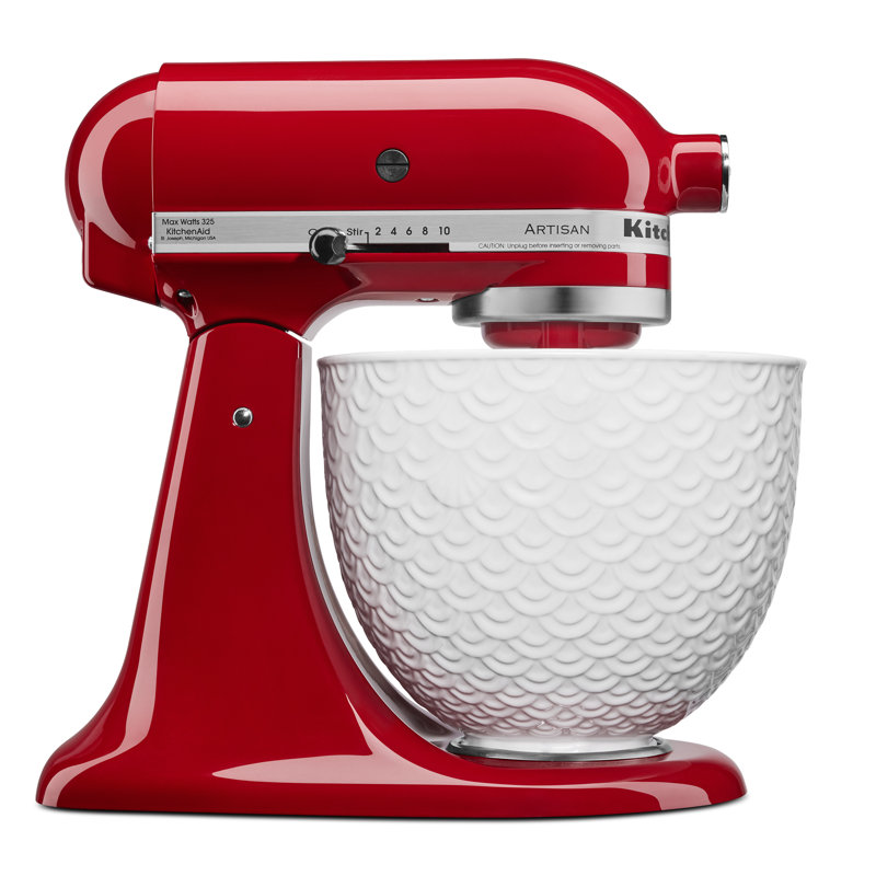 KitchenAid® 5 Quart White Mermaid Lace Ceramic Bowl