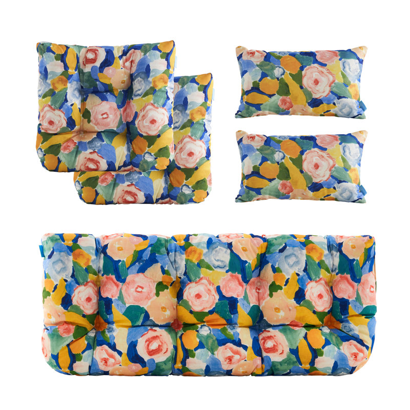 Outdoor Cushion, Blue/Pink