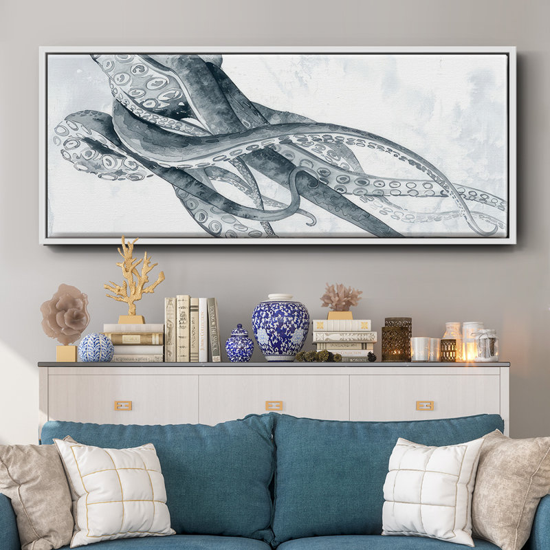 Octipi III- Framed Canvas, 20" H x 50" W