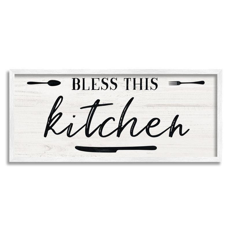 "Bless this Kitchen", couteau à fourchette minimal par Natalie Carpentieri - impression d'art textuel, H 10 po x l 24 po