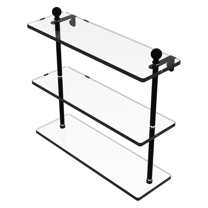 Morosini 3 Piece Tiered Shelf, 16", Matte Black
