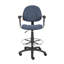 Chaise à dessin Jea, accoudoirs réglables, tweed bleu, repose-pieds rond-118318900