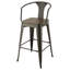 Ensemble de tabourets de bar en orme foncé et noir mat, durable et élégant pour les espaces de style industriel
