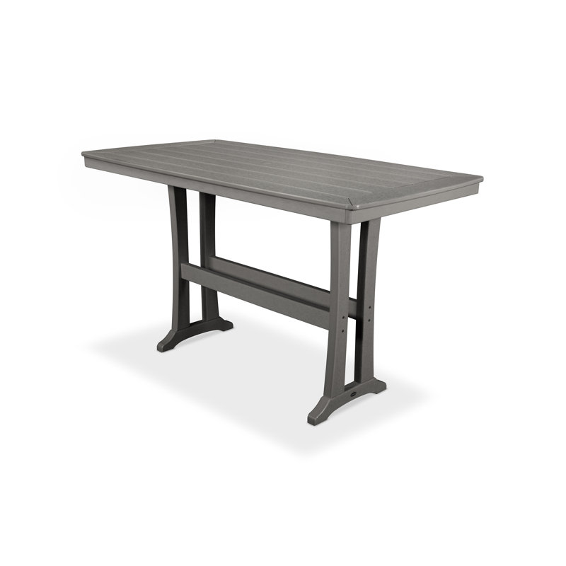 Nautical Trestle 38" x 73" Bar Table, Slate Gray