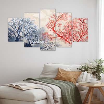 Rockett - CoralWall art Wall Art Canvas 5 Piece