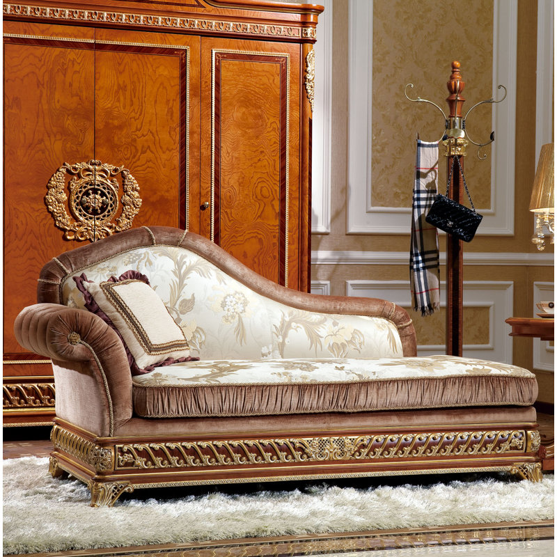 Chaise longue rembourrée Narcissus, Brun / beige