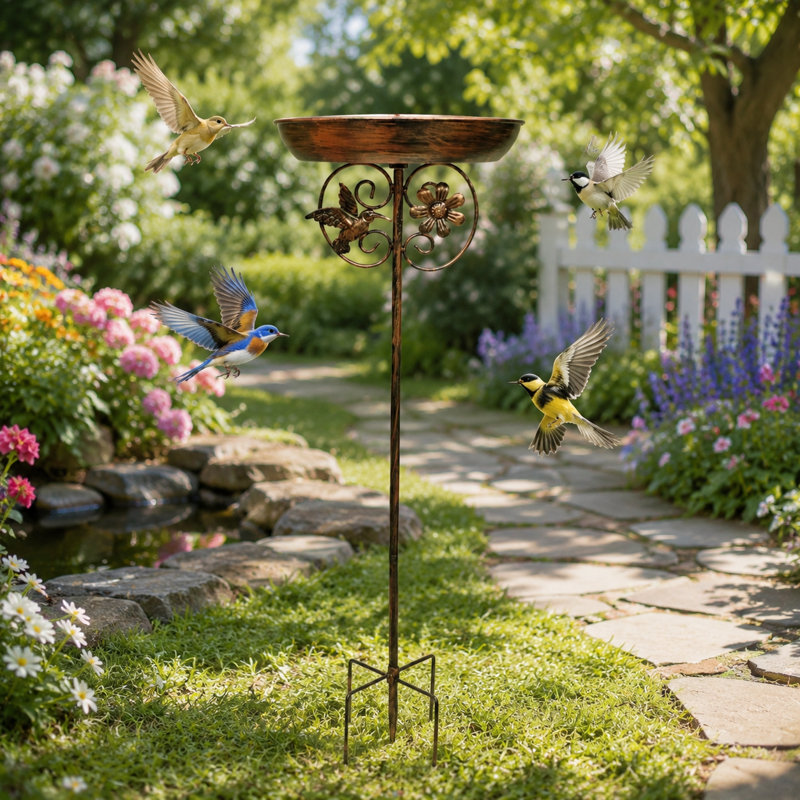 Mangeoire pour oiseaux en métal Stake