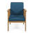 Gerry Outdoor Club Chair Set Of 2, Slatted Design, Brown Wood, Blue-121489535