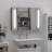 35"W X 25"H Wall Mounted Bathroom LED Medicine Cabinet With Mirror - 3 Cupboards, Memory Function, USB Charge