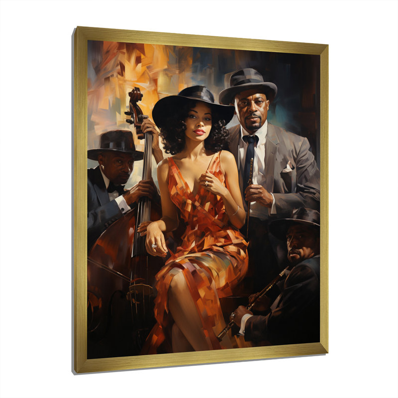 «Bonnibelle Music In Harlems I», reproduction sur toile, H 20 po x l 12 po x P 1 po, Encadrement doré