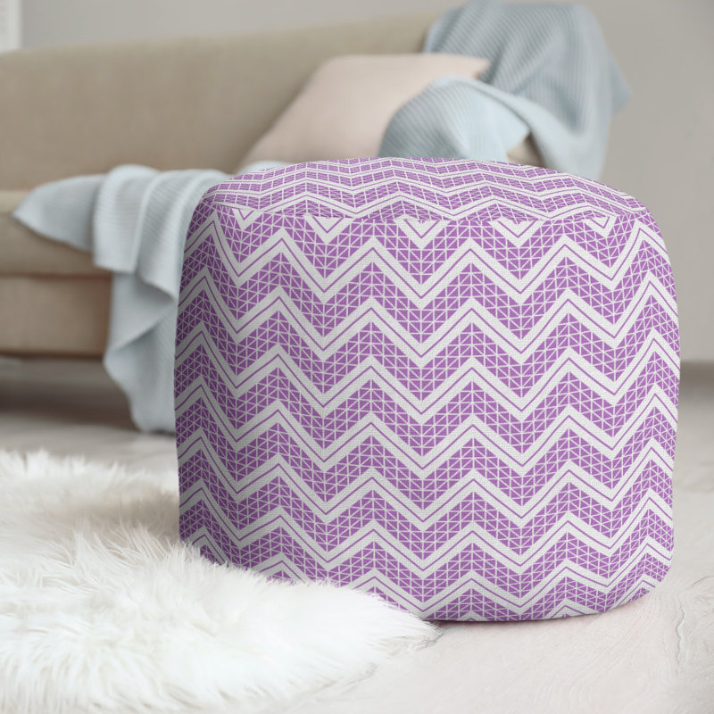 Upholstered Pouf, Light Violet