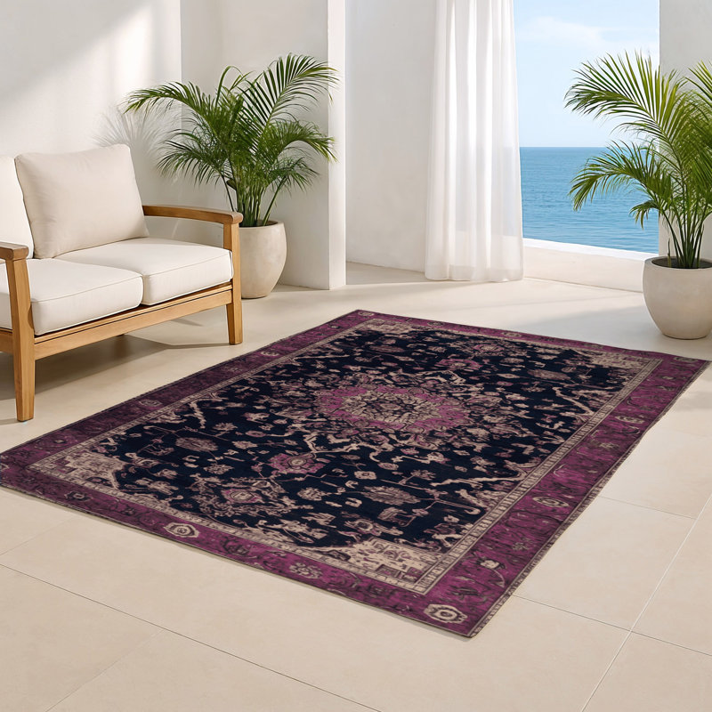 Tapis intérieur et extérieur brun Overdyed, Rectangulaire 2 pi x 3 pi