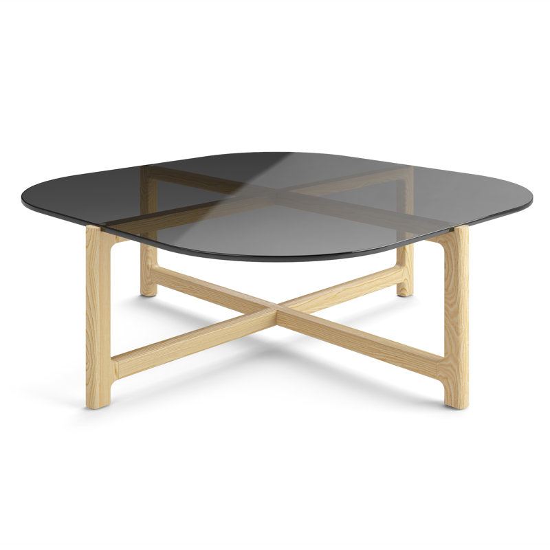 Quarry Solid Wood Coffee Table, Ash Natural, Vintage Smoke Performance