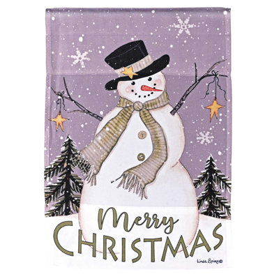 Drapeau de jardin «Merry Christmas Snowman»