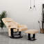 Fauteuil inclinable de massage avec repose-pieds, fauteuil inclinable pivotant à 360 ° et repose-pieds, fauteuil inclinable en cuir PU avec poche latérale et télécommande-1289746715