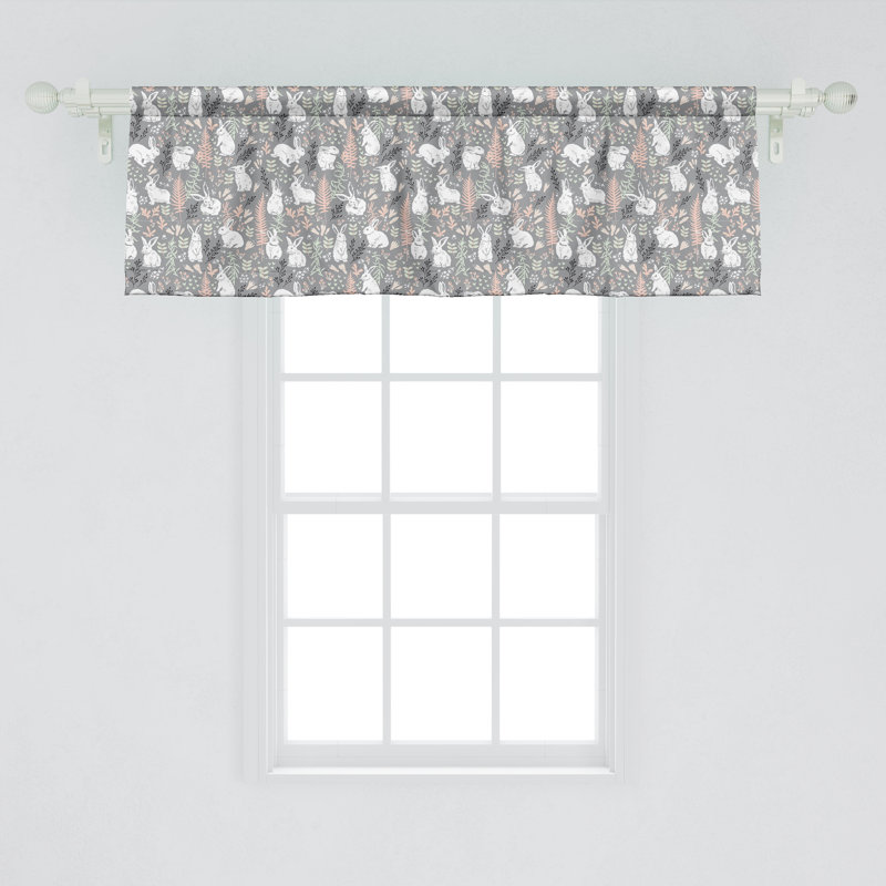 Multicolore de cantonnière blanche 54 po x 18 po Ambesonne Bunny