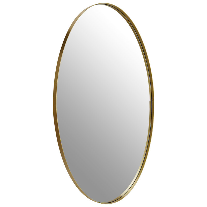 Aguon Flat Mirror, 100H" x 60W" x 3"D, Gold, Oval