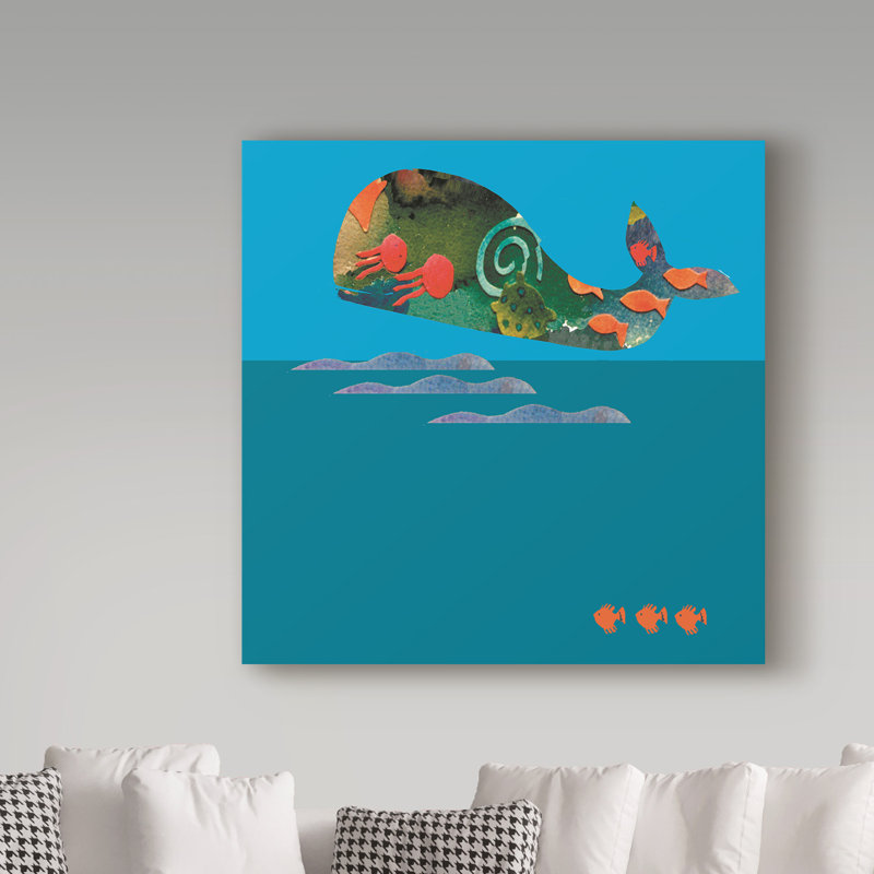 « the baleine », art sur toile, H 14 po x l 14 po x P 2 po
