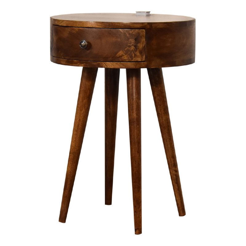 Gefen 40cm W Solid Wood Bedside Table