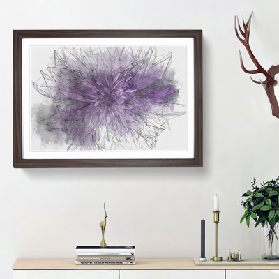 Striking Purple Flower in Abstract - Picture Frame Painting Print on MDF