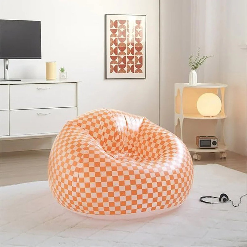  Fauteuil gonflable à carreaux rétro, Orange
